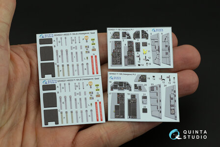 Quinta Studio QD48221 - F-16B 3D-Printed &amp; coloured Interior on decal paper (for Hasegawa kit) - 1:48