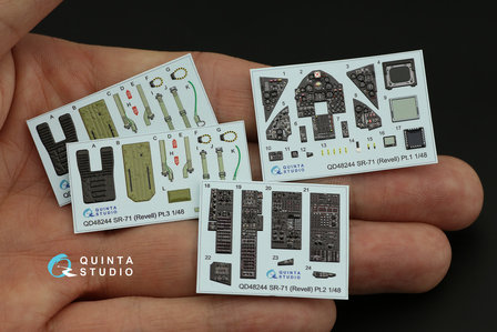 Quinta Studio QD48244 - SR-71A 3D-Printed &amp; coloured Interior on decal paper (for Revell kit) - 1:48