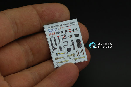 Quinta Studio QD72036 - He 162 3D-Printed &amp; coloured Interior on decal paper (for Special Hobby kit) - 1:72