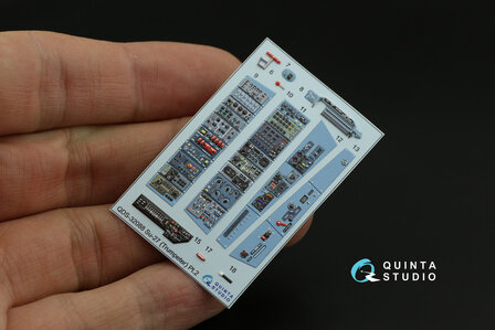 Quinta Studio QDS-32088 - Su-27 3D-Printed &amp; coloured Interior on decal paper (for Trumpeter kit) - Small Version - 1:32