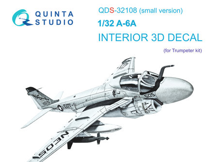 Quinta Studio QDS-32108 - A-6A Intruder 3D-Printed &amp; coloured Interior on decal paper (for Trumpeter kit) - Small Version - 1:32