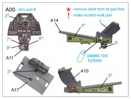 Quinta Studio QDS-48253 - P-51D 3D-Printed &amp; coloured Interior on decal paper (for Tamiya kit) - Small Version - 1:48