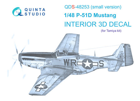 Quinta Studio QDS-48253 - P-51D 3D-Printed &amp; coloured Interior on decal paper (for Tamiya kit) - Small Version - 1:48