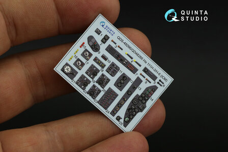 Quinta Studio QDS-48266 - He 111H-3/H-6 3D-Printed &amp; coloured Interior on decal paper (for ICM kit)- Small Version - 1:48