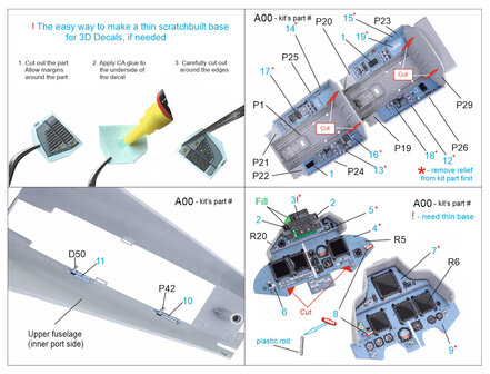 Quinta Studio QDS-32095 - Su-30SM 3D-Printed &amp; coloured Interior on decal paper (conversion for Trumpeter Su-30MKK) - Small Version - 1:32