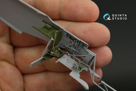 Quinta Studio QD48281 - Yak-9D 3D-Printed &amp; coloured Interior on decal paper (for Zvezda kit) - 1:48