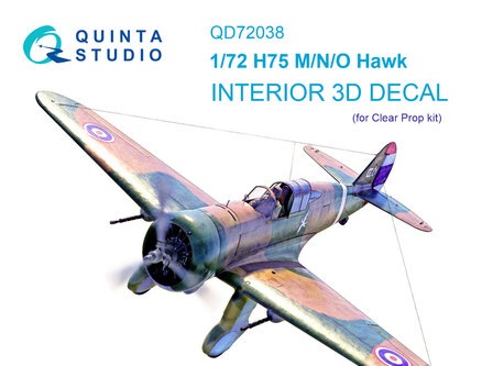 Quinta Studio QD72038 - H75 M/N/O 3D-Printed &amp; coloured Interior on decal paper (for Clear Prop kit) - 1:72