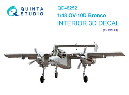 Quinta Studio QD48252 - OV-10D Bronco 3D-Printed &amp; coloured Interior on decal paper (for ICM kit) - 1:48