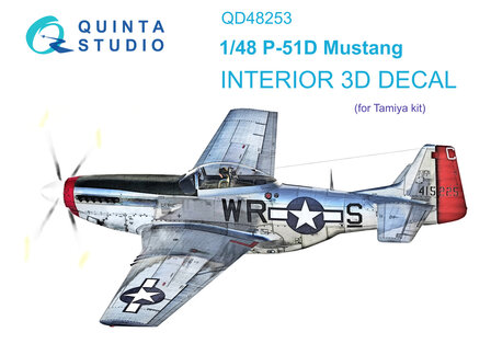 Quinta Studio QD48253 - P-51D 3D-Printed &amp; coloured Interior on decal paper (for Tamiya kit) - 1:48