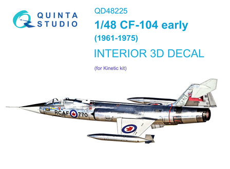 Quinta Studio QD48225 - CF-104 Early 3D-Printed &amp; coloured Interior on decal paper (for Kinetic kit) - 1:48