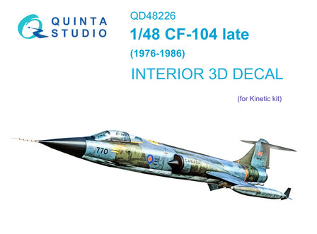 Quinta Studio QD48226 - CF-104 Late 3D-Printed &amp; coloured Interior on decal paper (for Kinetic kit) - 1:48