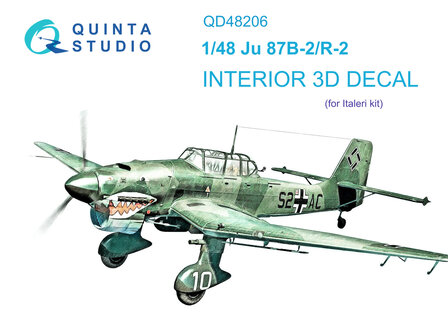 Quinta Studio QD48206 - Ju 87B-2/R-2 3D-Printed &amp; coloured Interior on decal paper (for Italeri kit) - 1:48