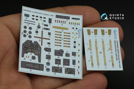 Quinta Studio QD48206 - Ju 87B-2/R-2 3D-Printed &amp; coloured Interior on decal paper (for Italeri kit) - 1:48