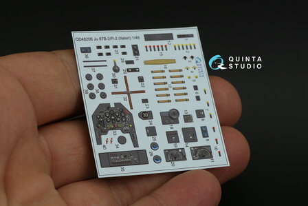 Quinta Studio QD48206 - Ju 87B-2/R-2 3D-Printed &amp; coloured Interior on decal paper (for Italeri kit) - 1:48