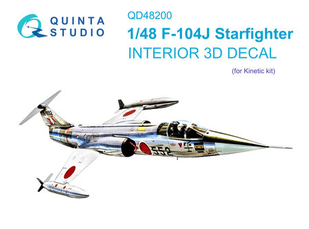 Quinta Studio QD48200 - F-104J 3D-Printed &amp; coloured Interior on decal paper (for Kinetic kit) - 1:48