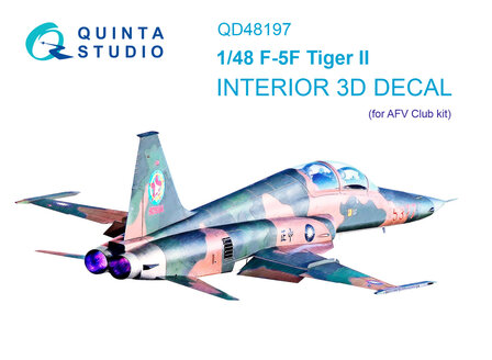 Quinta Studio QD48197 - F-5F Tiger II 3D-Printed &amp; coloured Interior on decal paper (for AFV Club kit) - 1:48