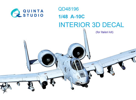 Quinta Studio QD48196 - A-10C 3D-Printed &amp; coloured Interior on decal paper (for Italeri kit) - 1:48