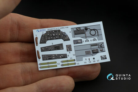 Quinta Studio QD48015 - La-11 3D-Printed &amp; coloured Interior on decal paper (for ARK kit) - 1:48