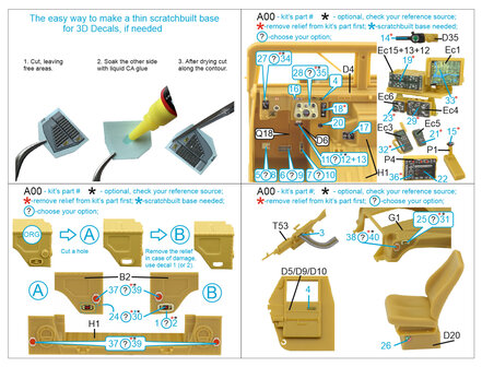 Quinta Studio QD35043 - HUMVEE Family 3D-Printed &amp; coloured Interior on decal paper (for Bronco kit) - 1:35