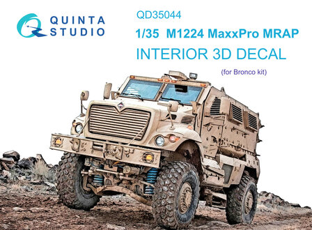 Quinta Studio QD35044 - M1224 MaxxPro MRAP 3D-Printed &amp; coloured Interior on decal paper (for Bronco kit) - 1:35