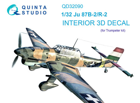 Quinta Studio QD32090 - Ju 87B-2/R-2 3D-Printed &amp; coloured Interior on decal paper (for Trumpeter kit) - 1:32