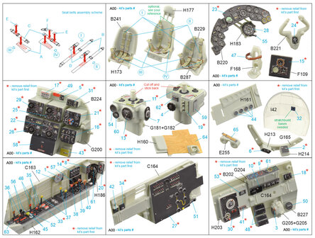 Quinta Studio QD32084 - Ju 88A-1 3D-Printed &amp; coloured Interior on decal paper (for Revell kit) - 1:32