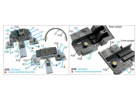 Quinta Studio QDS-32119 - F-15E 3D-Printed &amp; coloured Interior on decal paper (for Tamiya kit) - Small Version - 1:32