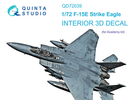 Quinta Studio QD72039 - F-15E 3D-Printed &amp; coloured Interior on decal paper (for Academy kit) - 1:72