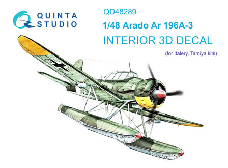 Quinta Studio QD48289 - Ar 196A-3 3D-Printed &amp; coloured Interior on decal paper (for Italeri kit) - 1:48