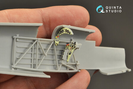 Quinta Studio QD48274 - He 51B 3D-Printed &amp; coloured Interior on decal paper (for Roden kit) - 1:48