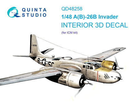 Quinta Studio QD48258 - A(B)-26B 3D-Printed &amp; coloured Interior on decal paper (for ICM kit) - 1:48