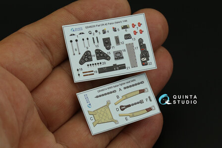 Quinta Studio QD48230 - Fiat CR.42 3D-Printed &amp; coloured Interior on decal paper (for Italeri kit) - 1:48