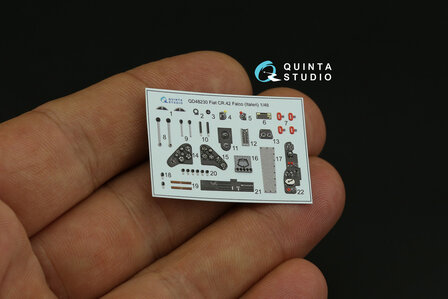 Quinta Studio QD48230 - Fiat CR.42 3D-Printed &amp; coloured Interior on decal paper (for Italeri kit) - 1:48