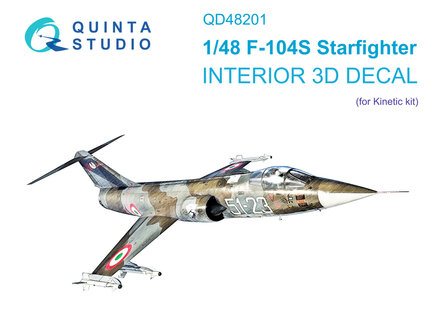 Quinta Studio QD48201 - F-104S 3D-Printed &amp; coloured Interior on decal paper (for Kinetic kit) - 1:48