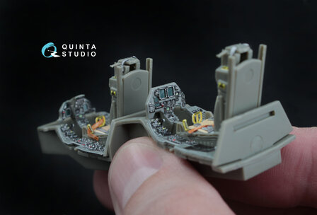 Quinta Studio QD48045 - F-16D (block 30/40/50) 3D-Printed &amp; coloured Interior on decal paper (for Kinetic kit) - 1:48