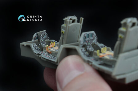 Quinta Studio QD48045 - F-16D (block 30/40/50) 3D-Printed &amp; coloured Interior on decal paper (for Kinetic kit) - 1:48