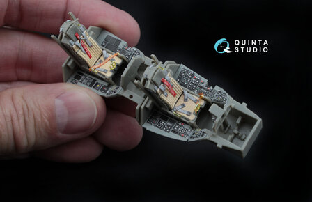 Quinta Studio QD48045 - F-16D (block 30/40/50) 3D-Printed &amp; coloured Interior on decal paper (for Kinetic kit) - 1:48