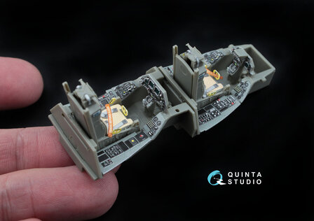 Quinta Studio QD48045 - F-16D (block 30/40/50) 3D-Printed &amp; coloured Interior on decal paper (for Kinetic kit) - 1:48