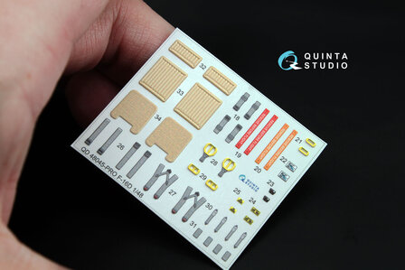 Quinta Studio QD48045 - F-16D (block 30/40/50) 3D-Printed &amp; coloured Interior on decal paper (for Kinetic kit) - 1:48