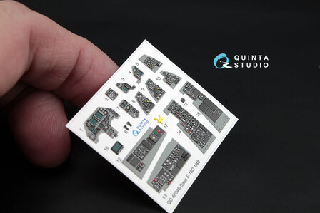 Quinta Studio QD48045 - F-16D (block 30/40/50) 3D-Printed &amp; coloured Interior on decal paper (for Kinetic kit) - 1:48