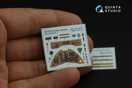 Quinta Studio QD32134 - Gloster Gladiator Mk I 3D-Printed &amp; coloured Interior on decal paper (for ICM kit) - 1:32