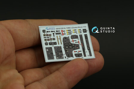 Quinta Studio QD32129 - Hs 129B-2 3D-Printed &amp; coloured Interior on decal paper (for Zoukei-Mura kit) - 1:32