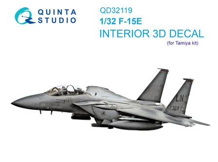 Quinta Studio QD32119 - F-15E 3D-Printed &amp; coloured Interior on decal paper (for Tamiya kit) - 1:32