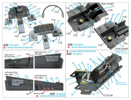 Quinta Studio QD32119 - F-15E 3D-Printed &amp; coloured Interior on decal paper (for Tamiya kit) - 1:32