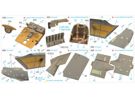 Quinta Studio QD32112 - Pfalz D.III 3D-Printed &amp; coloured Interior on decal paper (for Roden kit) - 1:32