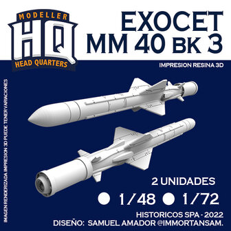 HQ48604 - Exocet MM 40 BK 3 - 1:48 - [HQ - Modeller`s Head Quarters]