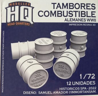 HQ72505 - Tambores Combustible - Alemanes WWII - 1:72 - [HQ - Modeller`s Head Quarters]