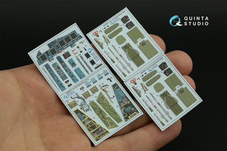 Quinta Studio QD48071 - Su-34 3D-Printed &amp; coloured Interior on decal paper (for HobbyBoss kit) - 1:48