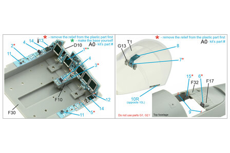 Quinta Studio QDS-48071 - Su-34 3D-Printed &amp; coloured Interior on decal paper (for HobbyBoss kit) - Small Version - 1:48