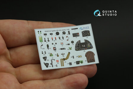 Quinta Studio QD48144 - Spitfire PR.XIX 3D-Printed &amp; coloured Interior on decal paper (for Airfix kit) - 1:48